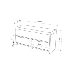 Decortie 'Cove' Shoe Storage Bench Lift-Up Lid Drop Door 106cm in Dark Grey - Size: 1 Pack - thumbnail 6