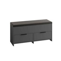 Decortie 'Cove' Shoe Storage Bench Lift-Up Lid Drop Door 106cm in Dark Grey - Size: 1 Pack - thumbnail 2