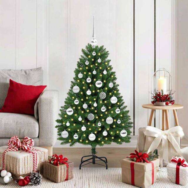Berkfield Home Artificial Christmas Tree with Stand Green 120 cm PVC & Metal - image 1