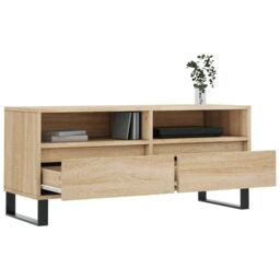 Berkfield Home TV Cabinet Sonoma Oak 100x34.5x44.5 cm Engineered Wood in Brown - thumbnail 4