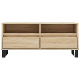Berkfield Home TV Cabinet Sonoma Oak 100x34.5x44.5 cm Engineered Wood in Brown - thumbnail 5