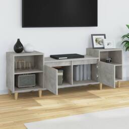 Berkfield Home TV Cabinet Concrete Grey 160x35x55 cm Engineered Wood - Size: 160 x 35 x 55 cm - thumbnail 4