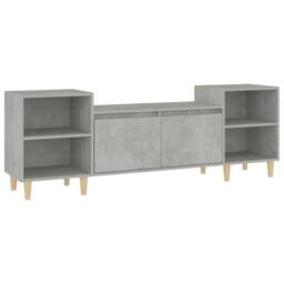 Berkfield Home TV Cabinet Concrete Grey 160x35x55 cm Engineered Wood - Size: 160 x 35 x 55 cm - thumbnail 1