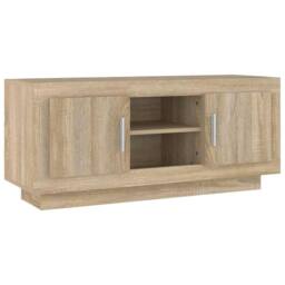 Berkfield Home TV Cabinet Sonoma Oak 102x35x45 cm Engineered Wood in Light Tan - Size: 102 x 35 x 45 cm