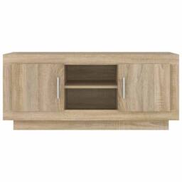 Berkfield Home TV Cabinet Sonoma Oak 102x35x45 cm Engineered Wood in Light Tan - Size: 102 x 35 x 45 cm - thumbnail 5