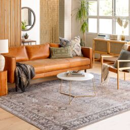 Livabliss Colin-Washable Brown Orange Grey Traditionnal Vintage Boho Living Dining Rug - Size: 200 cm x 275 cm - thumbnail 8
