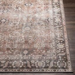 Livabliss Colin-Washable Brown Orange Grey Traditionnal Vintage Boho Living Dining Rug - Size: 200 cm x 275 cm - thumbnail 5