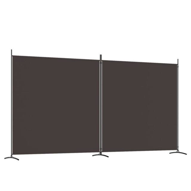 Berkfield Home 2-Panel Room Divider Brown 348x180 cm Fabric - image 1