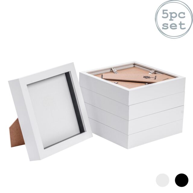 "Nicola Spring 3D Box Photo Frames - 6"" x 6"" - Pack of 5 in White" - image 1