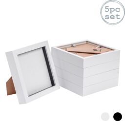"Nicola Spring 3D Box Photo Frames - 6"" x 6"" - Pack of 5 in White" - thumbnail 1