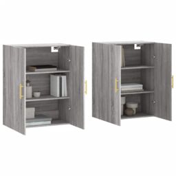 Berkfield Home Wall Mounted Cabinets 2 pcs Grey Sonoma 69.5x34x90 cm - thumbnail 3