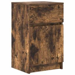 Berkfield Home Bedside Cabinets 2 pcs Smoked Oak 39x35x65 cm Engineered Wood - Size: 39 x 35 x 65 cm - thumbnail 5