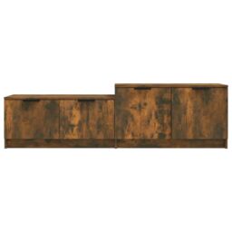 Berkfield Home TV Cabinet Smoked Oak 158.5x36x45 cm Engineered Wood in Brown - thumbnail 5