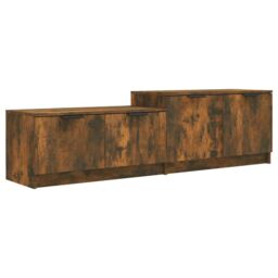 Berkfield Home TV Cabinet Smoked Oak 158.5x36x45 cm Engineered Wood in Brown - thumbnail 2