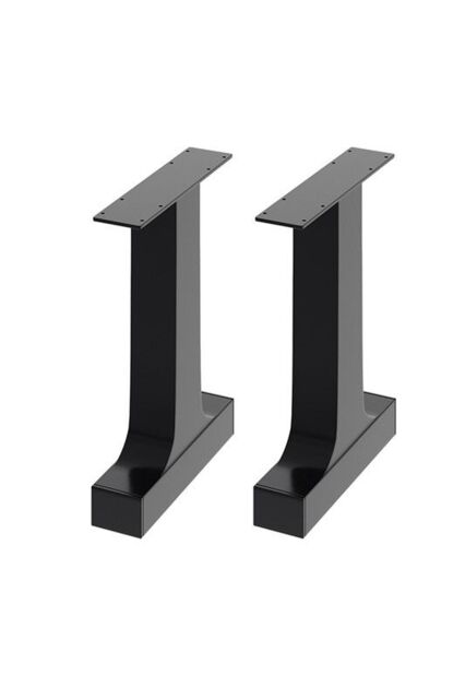 2Pcs Industrial I-Shaped Metal Table Legs with Feet Pads for Coffee Table in Black
