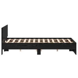 Berkfield Home Bed Frame with Headboard Black Oak 120 x 190 cm Wood - thumbnail 6