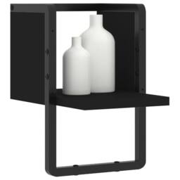 Berkfield Home Beautiful Wall Shelf with Bar Black 20x25x30 cm - Size: 20 x 25 x 30 cm - thumbnail 1