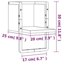 Berkfield Home Beautiful Wall Shelf with Bar Black 20x25x30 cm - Size: 20 x 25 x 30 cm - thumbnail 8
