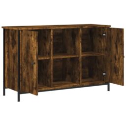 Berkfield Home TV Cabinet Smoked Oak 100x35x65 cm Engineered Wood in Brown - Size: 100 x 35 x 65 cm - thumbnail 6