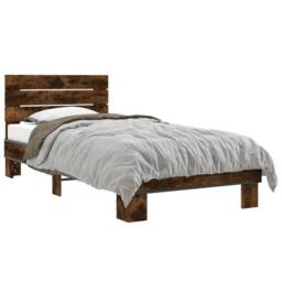 Berkfield Home Bed Frame without Mattress Smoked Oak 90x200 cm in Brown - thumbnail 1