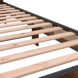 Berkfield Home Bed Frame without Mattress Smoked Oak 90x200 cm in Brown - thumbnail 7