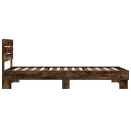 Berkfield Home Bed Frame without Mattress Smoked Oak 90x200 cm in Brown - thumbnail 5