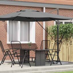 Berkfield Home Cantilever Roma Parasol Anthracite 286x285x265 cm Aluminium in Charcoal - Size: 286 x 285 x 265 cm - thumbnail 2