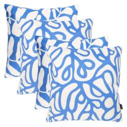 icon 4PK Cushion x 2 Squiggle Leaf Blue, x2 Abstract Leaf Blue - thumbnail 1
