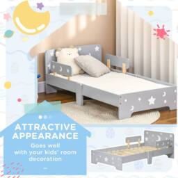 STILVORA Toddler Bed with Side Rails Grey - Size: Small Single - thumbnail 6