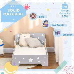 STILVORA Toddler Bed with Side Rails Grey - Size: Small Single - thumbnail 8