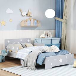 STILVORA Toddler Bed with Side Rails Grey - Size: Small Single - thumbnail 4