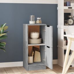 Berkfield Home Sideboard Grey Sonoma 30x30x70 cm Engineered Wood - Size: 30 x 30 x 70 cm - thumbnail 3
