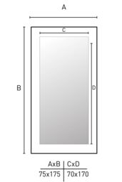 nielsen Florentina Wall Mirror With Mosaic Design Frame, 70 x 170cm in White - Size: 70 x 170 cm - thumbnail 4
