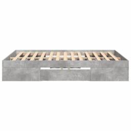 Berkfield Home Durable Bed Frame without Mattress Concrete Grey 135x190cm Engine - Size: 135x190 cm - thumbnail 6