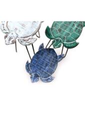 KDMD Set of 3 Wooden Plant Stands with Hairpin Legs - Turtles Design - thumbnail 4