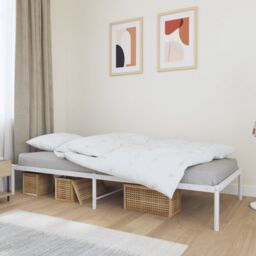 Berkfield Home Metal Bed Frame White 100x190 cm - thumbnail 1