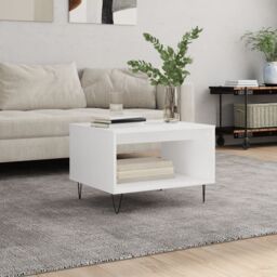Berkfield Home Coffee Table White 60x50x40 cm Engineered Wood - Size: 60 x 50 x 40 cm - thumbnail 1