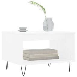 Berkfield Home Coffee Table White 60x50x40 cm Engineered Wood - Size: 60 x 50 x 40 cm - thumbnail 3