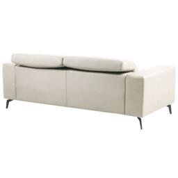 Wyld and Coco 3-Piece Sofa Set Light Beige Faux Leather Adjustable Headrests - thumbnail 7