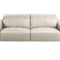 Wyld and Coco 3-Piece Sofa Set Light Beige Faux Leather Adjustable Headrests - thumbnail 4