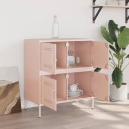 Berkfield Home Sideboard Pink 68x39x79 cm Steel - Size: 68 x 39 x 79 cm - thumbnail 1