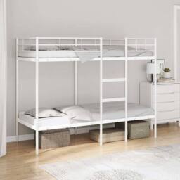 Berkfield Home Bunk Bed without Mattress White 75x190 cm Small Single Steel - thumbnail 1