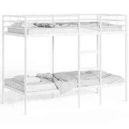 Berkfield Home Bunk Bed without Mattress White 75x190 cm Small Single Steel - thumbnail 4