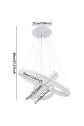 Living and Home Modern LED Pendant Light Chandelier in Silver - thumbnail 4