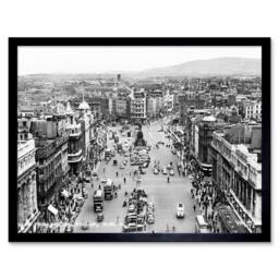 "Artery8 View From Nelson's Pillar Dublin Ireland 1950 12x16"" Framed Art Print in Grey - Size: W12"" x H16""" - thumbnail 1