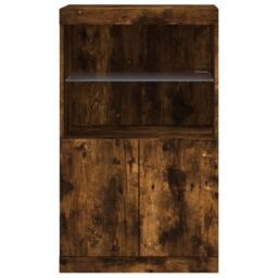 Berkfield Home Sideboard with LED Lights Smoked Oak 60.5x37x100 cm in Brown - thumbnail 6