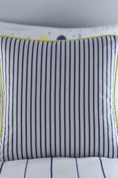 Appletree 'Vibe' Filled Kids Striped Bedroom Cushion 100% Cotton in Navy - Size: 43 cm x 43 cm - thumbnail 2