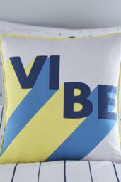 Appletree 'Vibe' Filled Kids Striped Bedroom Cushion 100% Cotton in Navy - Size: 43 cm x 43 cm - thumbnail 1