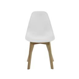 Cheshire Alderley Premium White Plastic Dining Chairs with Wooden Legs-Set of 2 - thumbnail 3