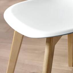 Cheshire Alderley Premium White Plastic Dining Chairs with Wooden Legs-Set of 2 - thumbnail 6